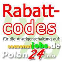 Rabattcodes für die Anzeigen bei seasonaljobs.de & polen24.info